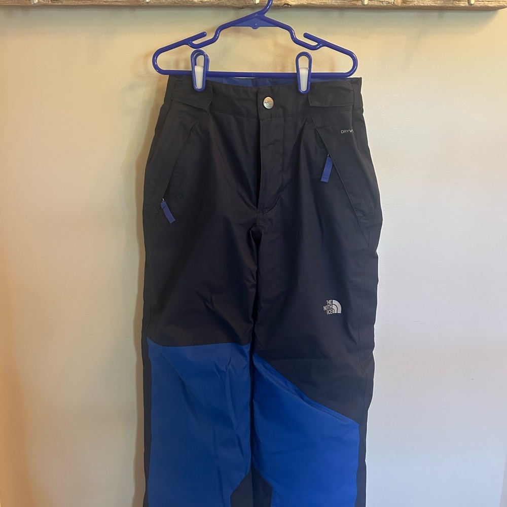 The North Face Black and Blue Snow Pants size 7/8